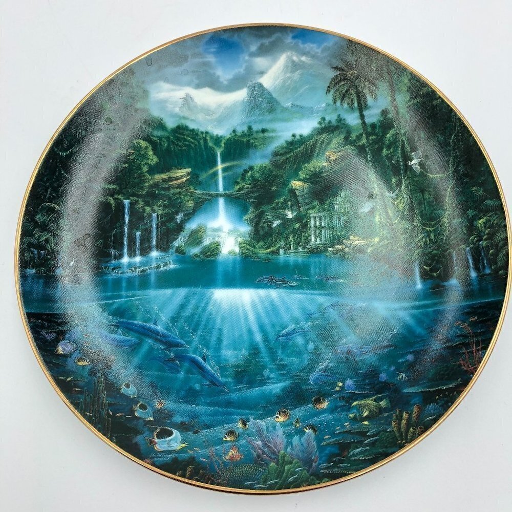 The Hamilton Collection Sanctuary of The Dolphins From Enchanted Seascapes Plate